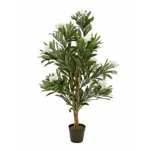 EUROPALMS Oleander Tree, artificial plant, white, 120 cm