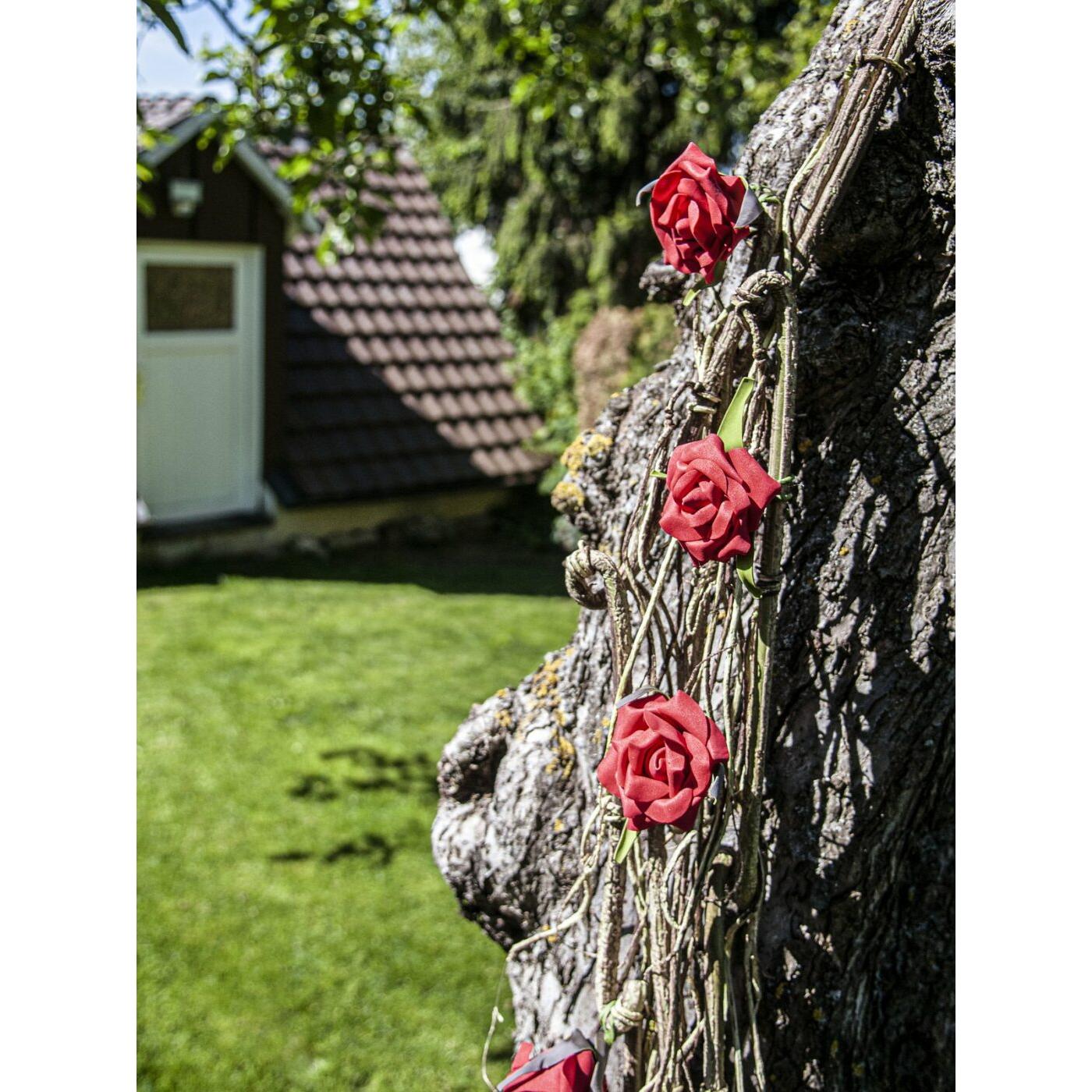 EUROPALMS Rose Garland (EVA), artificial, red - Image 4