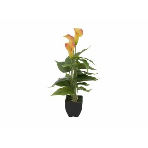 EUROPALMS Mini Calla, artificial plant, yellow-orange, 43cm
