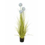 EUROPALMS Alliumgras, kunstplant, blauw, 120 cm