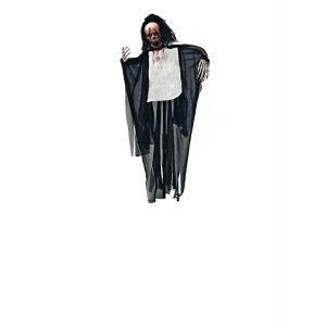 Europalms Halloween decoration skeleton, Ghost, moving, light and sound effect, 95cm
