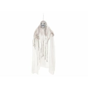 Europalms Halloween witch, white, moving with light and sound effects, 170x50x20cm