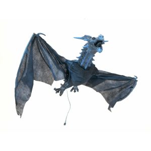 Europalms Halloween decoration, flying dragon with movement, lighting and sound effects, 120cm decoration