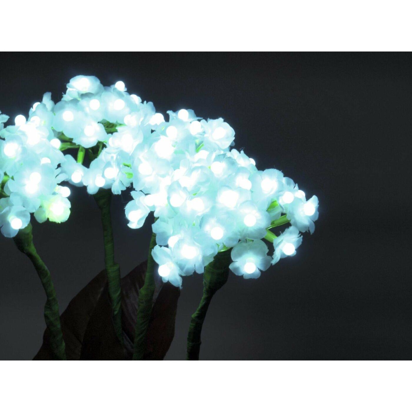 EUROPALMS Hydrangea, white, with flowers, 100 LEDs - Image 5