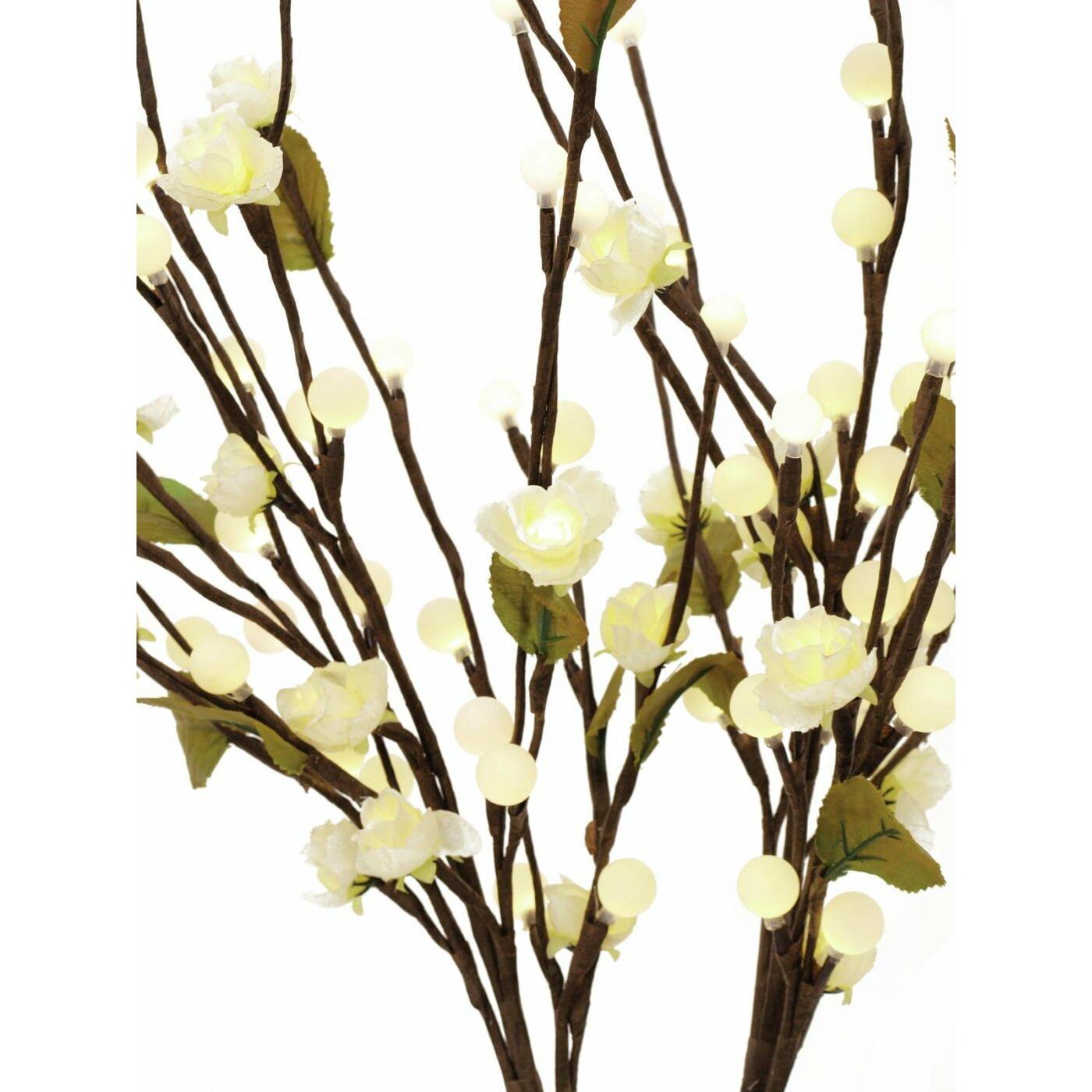 EUROPALMS Camellia bow, with LEDs, white, 50cm - Image 2