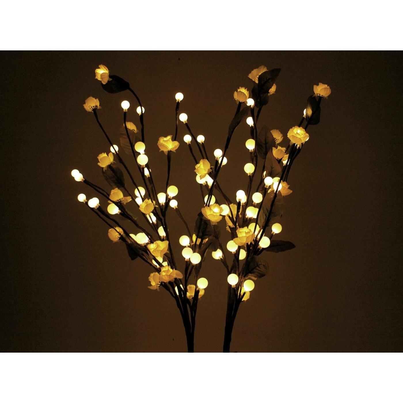 EUROPALMS Camellia bow, with LEDs, white, 50cm - Image 4