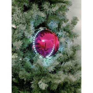 EUROPALMS LED Snowball 8cm, pink 5x