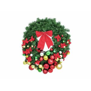EUROPALMS Premium Fir Wreath, decorated, 90cm