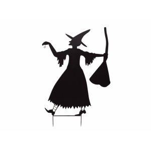 EUROPALMS Silhouette Metal Witch with Broom, 140cm