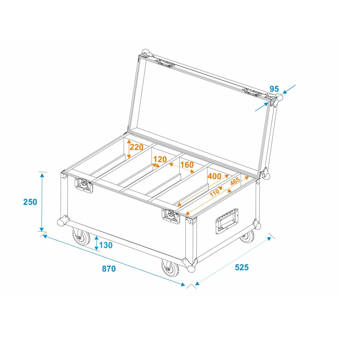 ROADINGER Flightcase 4x LED CLS-18 QCL RGB/WW with wheels - Image 5