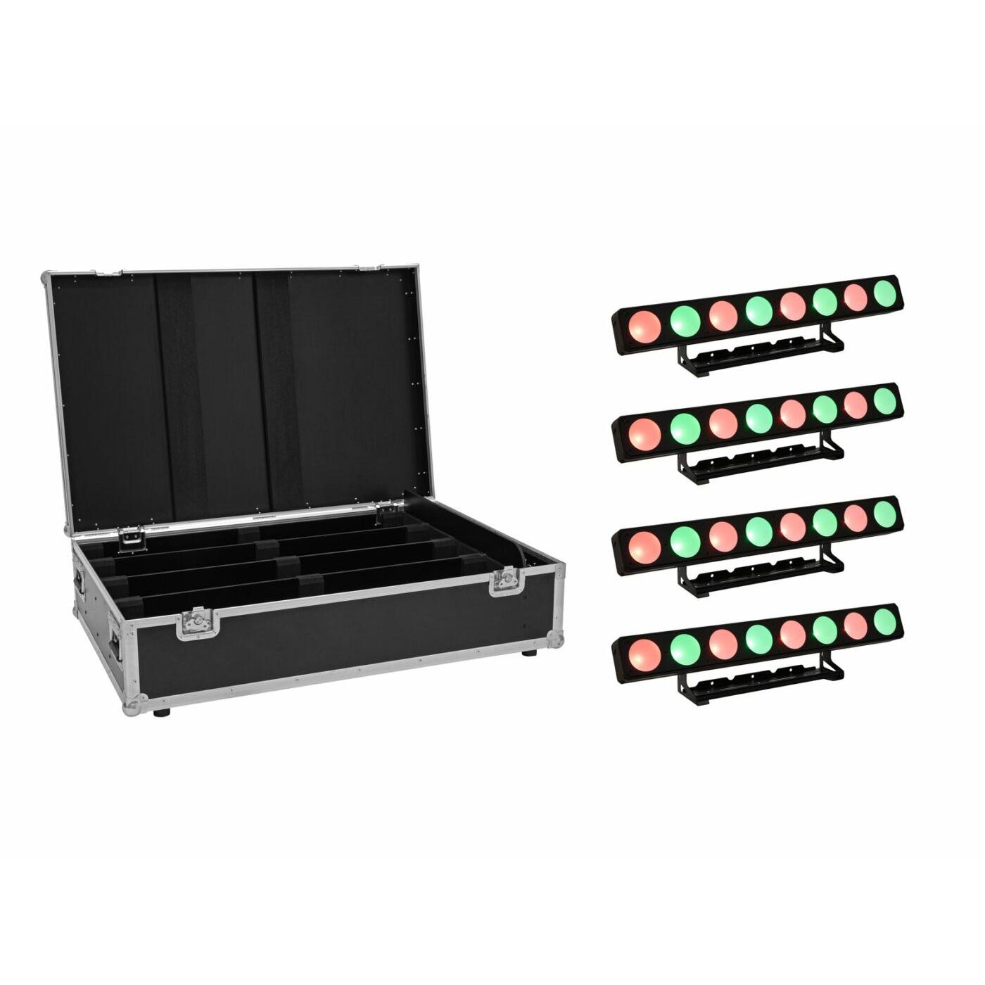 EUROLITE Set 4x LED PMB-8 COB QCL 30W Bar + Case
