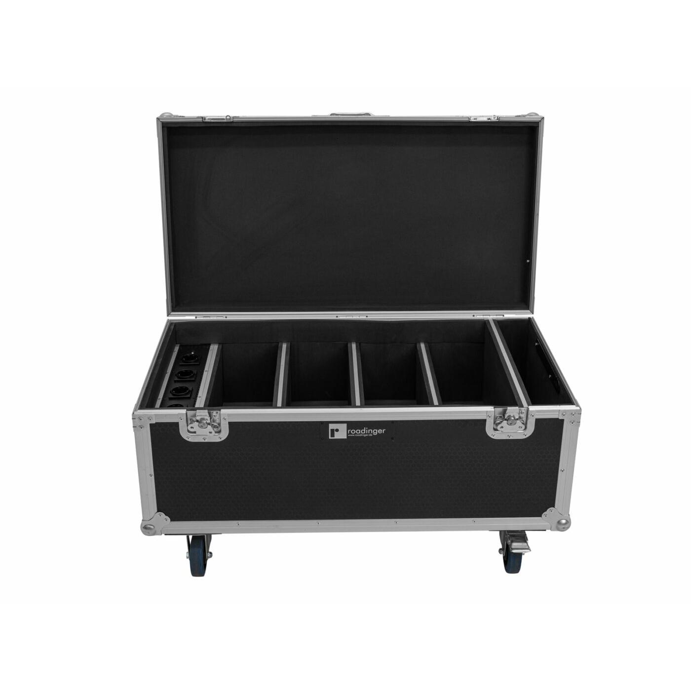 ROADINGER Flightcase 4x AKKU Multiflood IP 8x10W RGBW Wash CRMX with charging function - Image 5