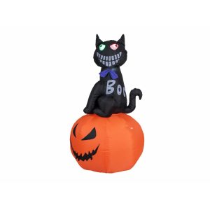 EUROPALMS Halloween Inflatable Figure Cat with Pumpkin