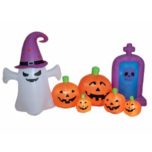 EUROPALMS Halloween Inflatable Figure Ghost with Pumpkin