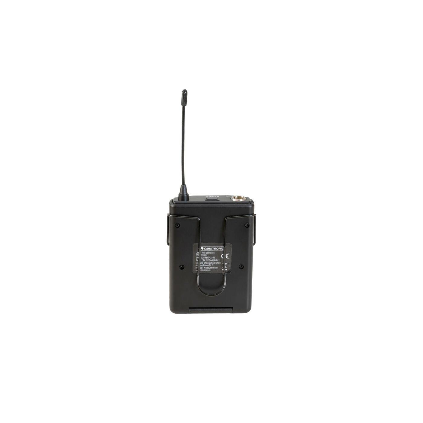 OMNITRONIC UHF E-FLEX Bodypack 559-575 MHz - Image 4