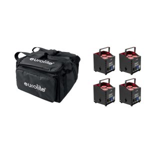 EUROLITE Set 4x AKKU UP-4 QCL Spot QuickDMX MK2 + Soft Bag