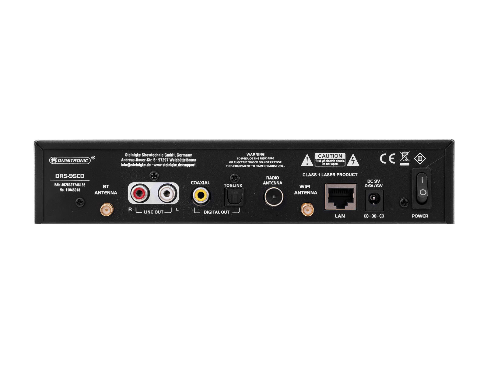 OMNITRONIC DRS-95CD Internet Radio with DAB+, Bluetooth and CD Player - Afbeelding 3