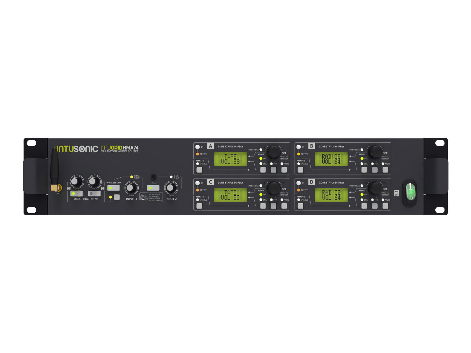 INTUSONIC HMA74 4-zone Audio Router