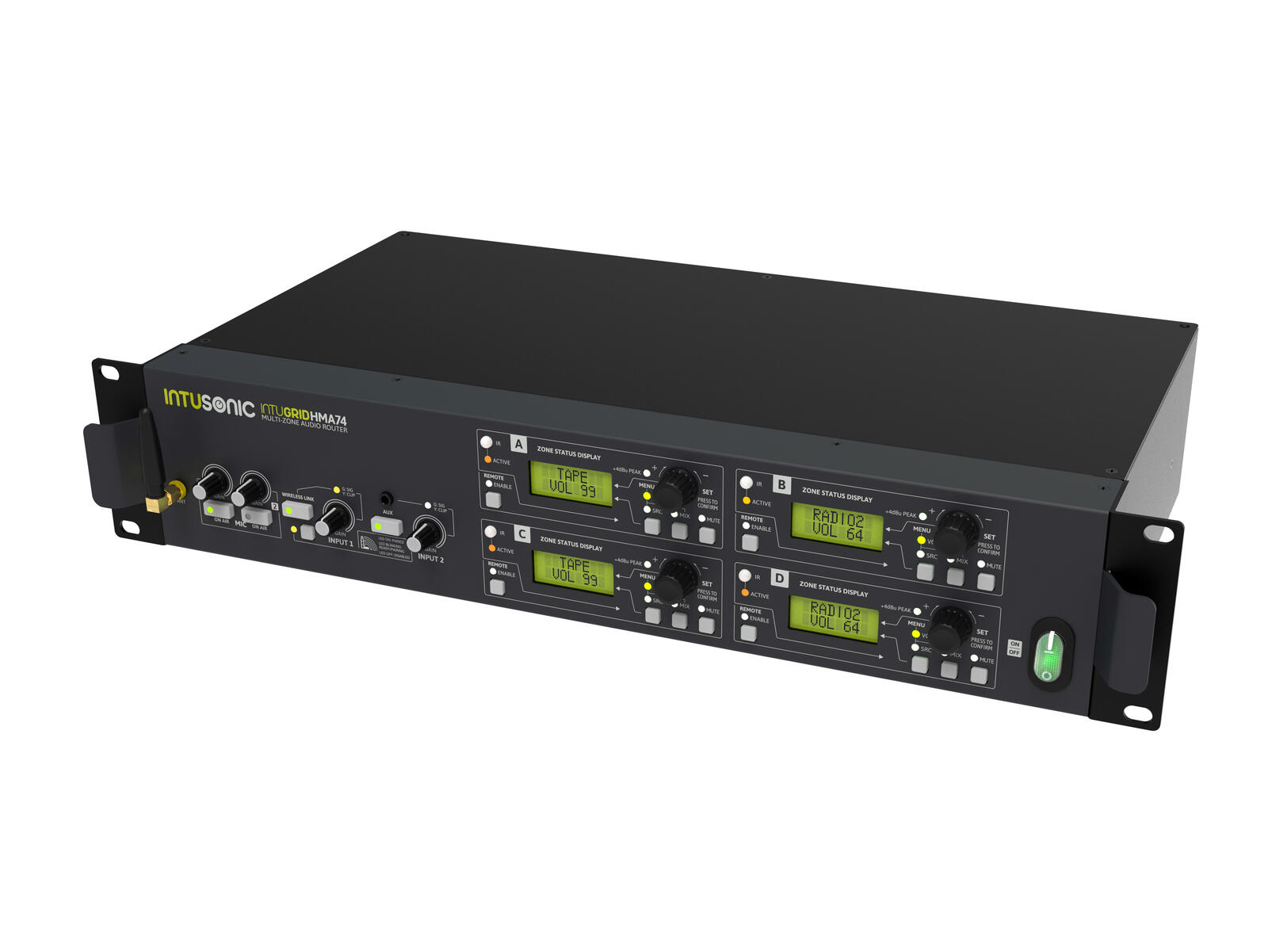 INTUSONIC HMA74 4-zone Audio Router - Afbeelding 2