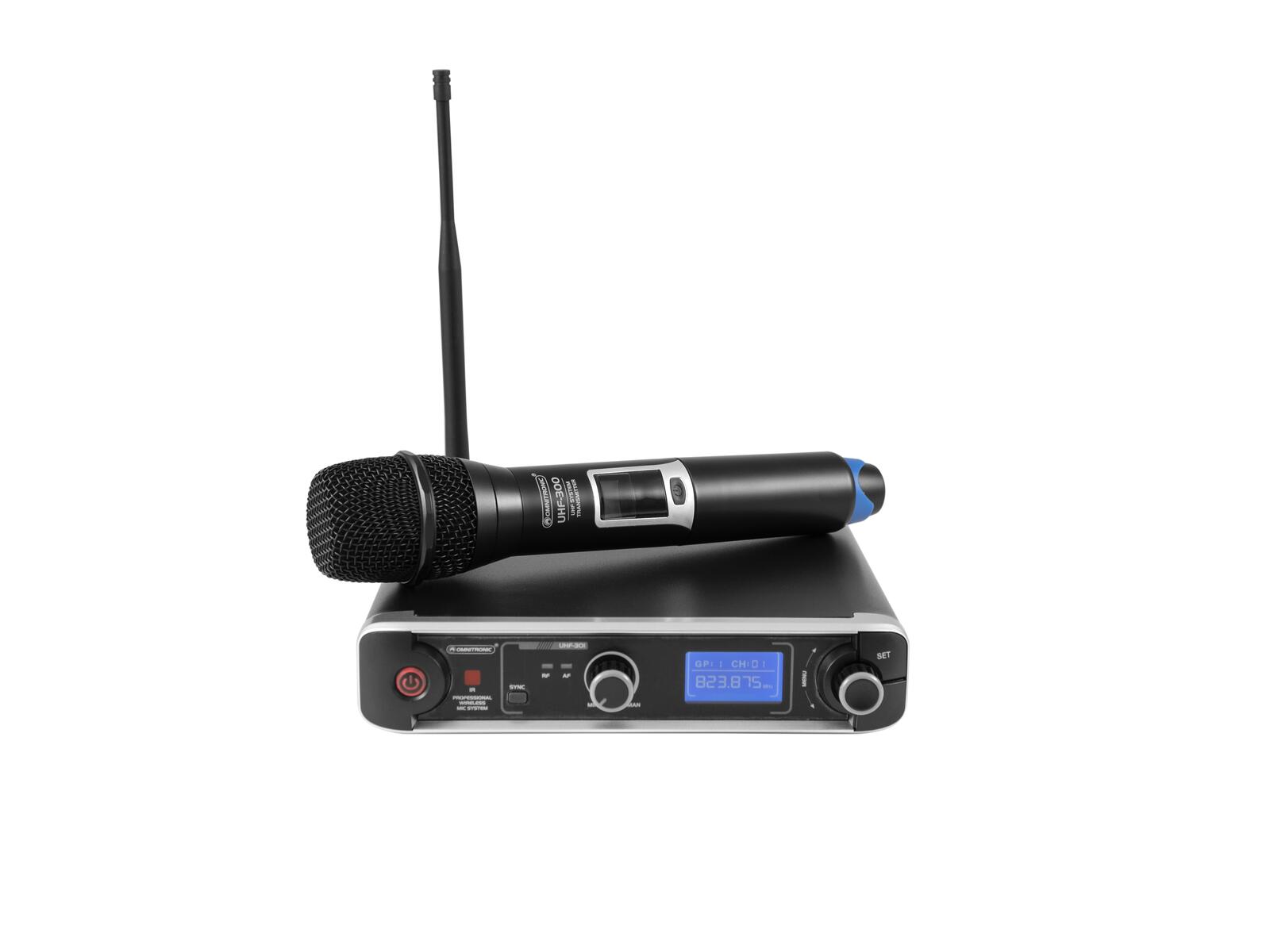 OMNITRONIC Set UHF-301 Receiver + Transmitter 823-832/863-865 MHz - Afbeelding 2