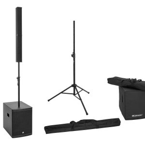 OMNITRONIC Set ROD-1283 active column speaker system + speaker stand + cover set