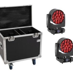 EUROLITE Set 2x LED TMH-H380 Beam/Wash/Flower Effect + Flightcase with wheels