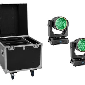 EUROLITE Set 2x LED IP TMH-W285 Hypno Moving Head Wash + Flightcase with wheels